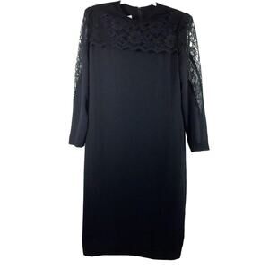 Womens‎ Black Dress Size 12 Lace Long Sleeve Party Cruise Event Evening